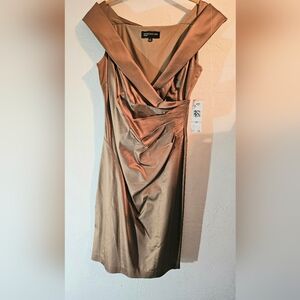 NWT Jones New York Size 10 Golden Brown Cocktail Dress